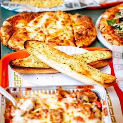 Multiple food plates.