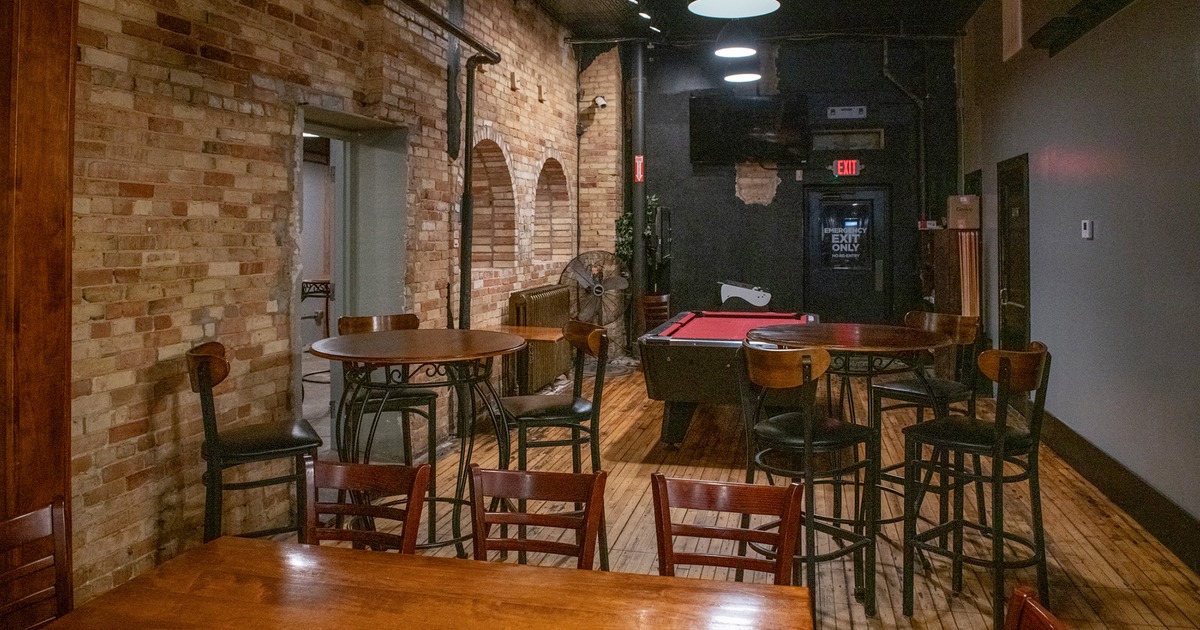 Interior space, seating area near pool table