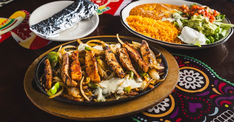 Chicken fajitas with sides
