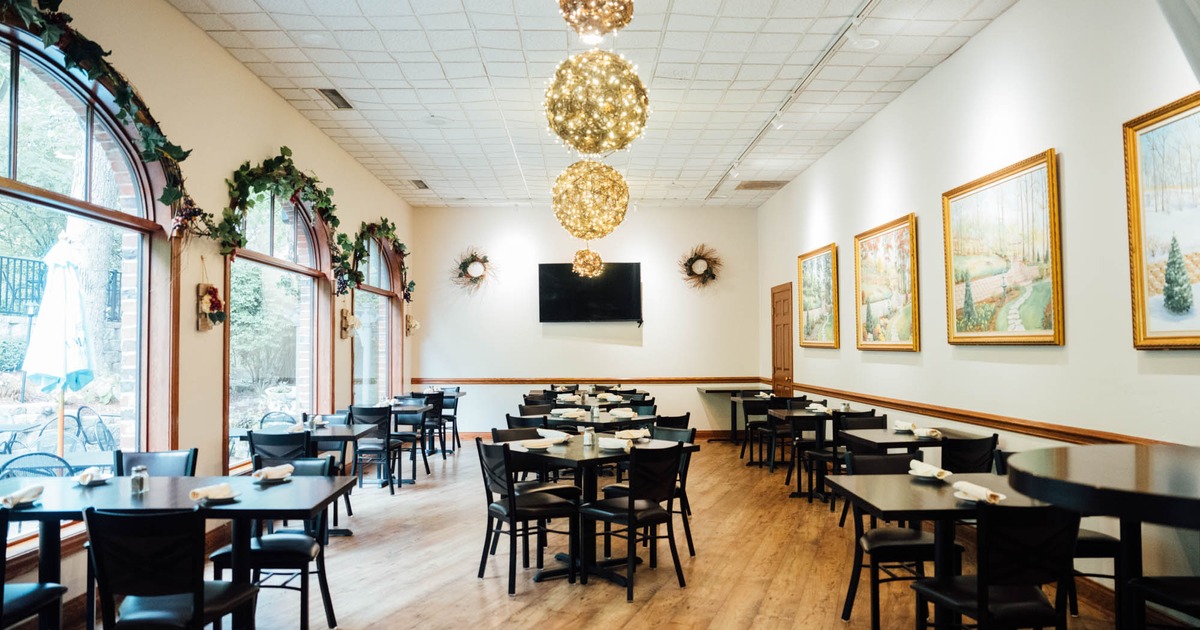 Fully set dining tables