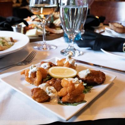 fried shrimp and oyster appetizer.
