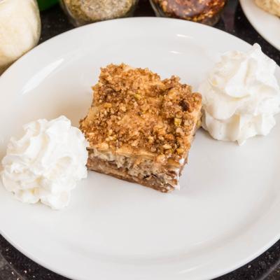 Homemade Baklava, layers of filo, walnuts, sugar, cinnamon and honey