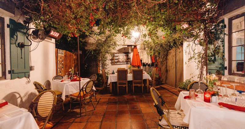 Patio with dining tables