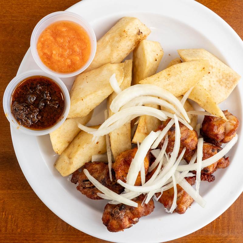 menu item 12 of 12, Fried Yam with Fish or Turkey Tail