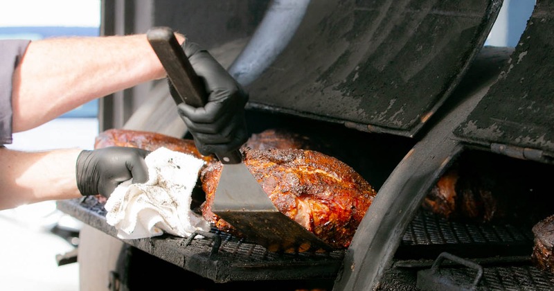 Chef smoking meat