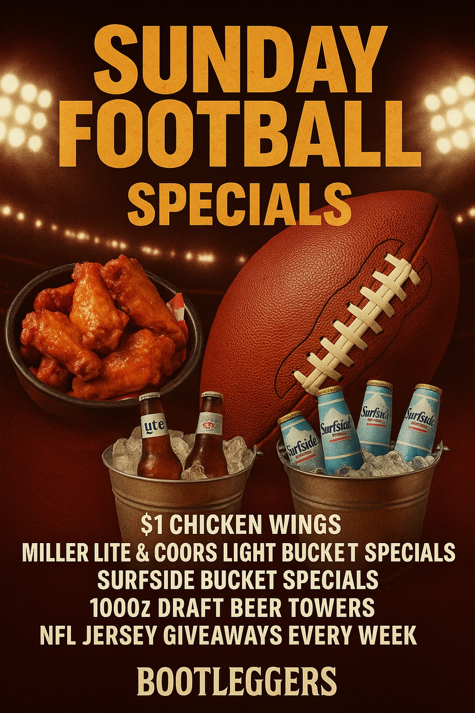 🏈 FOOTBALL SUNDAYS ARE BACK at Bootleggers! 🏈 event photo