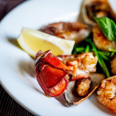 Mixed seafood plate.