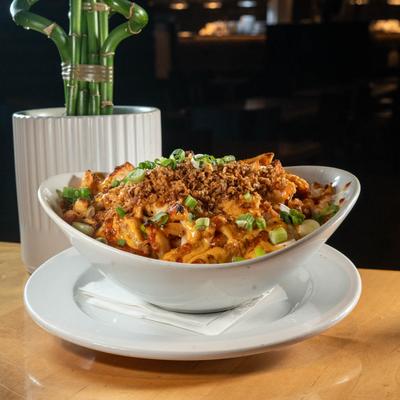 KIMCHI CHEESE FRIES.