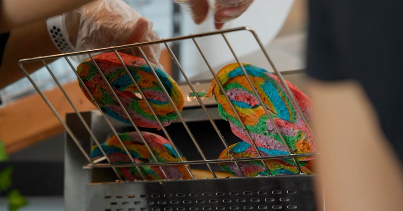 Rainbow bagels