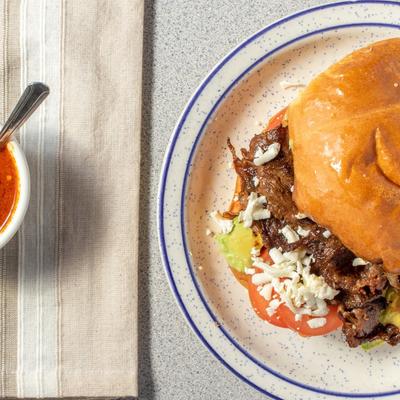 A top view of a torta.