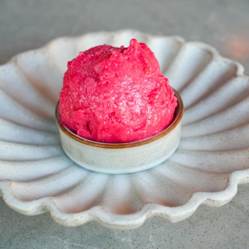 menu item 18 of 111, RASPBERRY SORBET