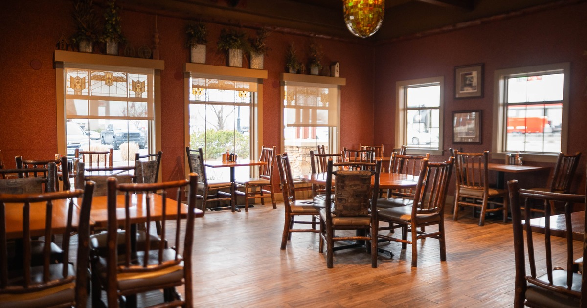 Interior, dining area with tables and chairs
