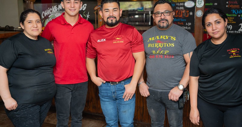 Owner, chef and staff