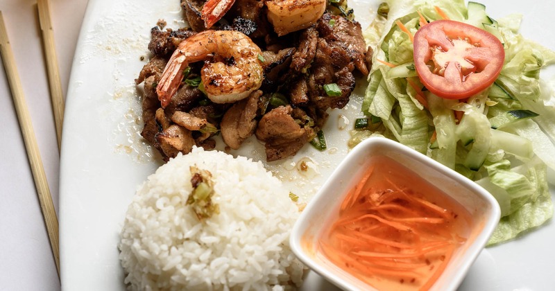 Grilled shrimp and pork