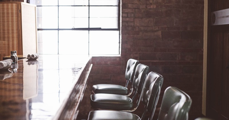 Interior, bar and bar stools