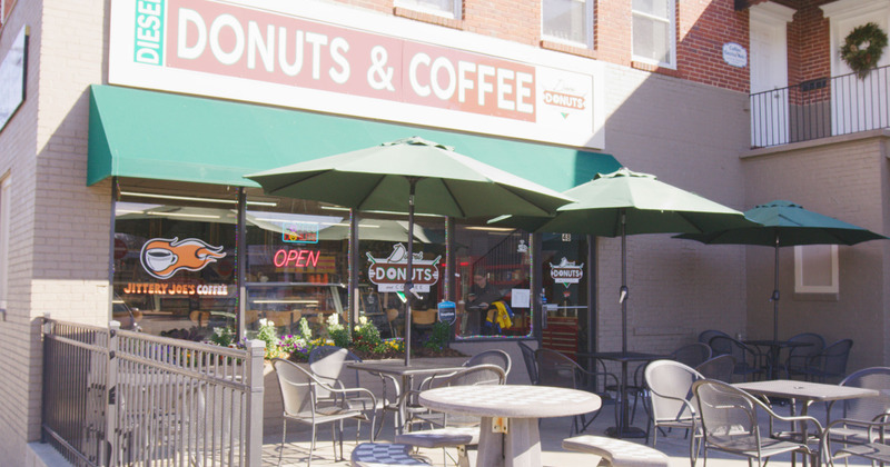 View from the street on the entrance