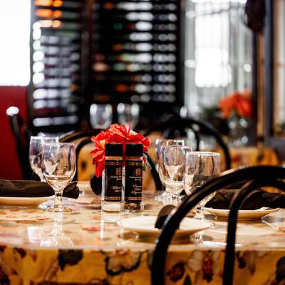 A table set for dining.