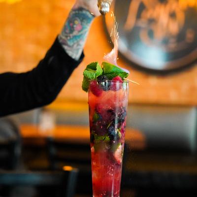 Berry mojito cocktail