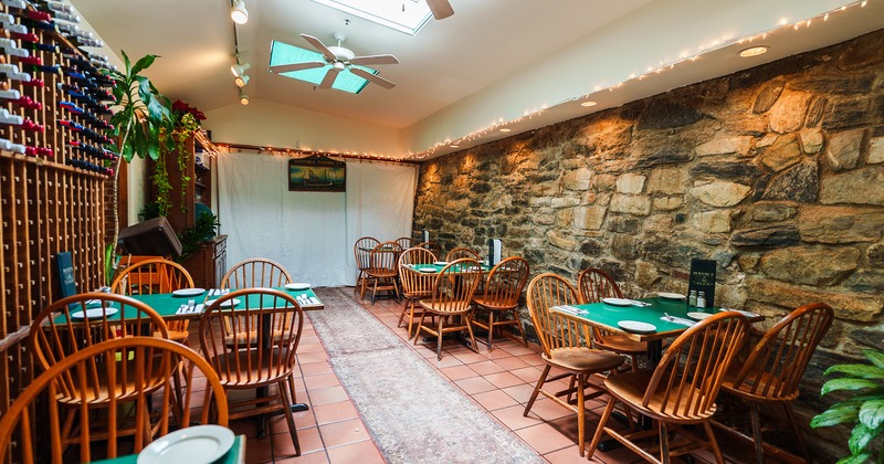 Interior dining area with set tables