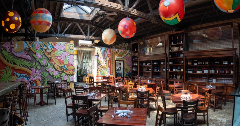 Interior, chairs and tables