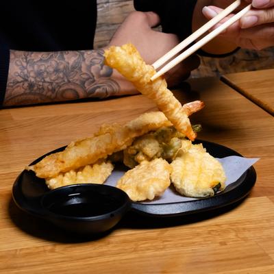 Tempura - Shrimp & Veggies with tempura sauce.