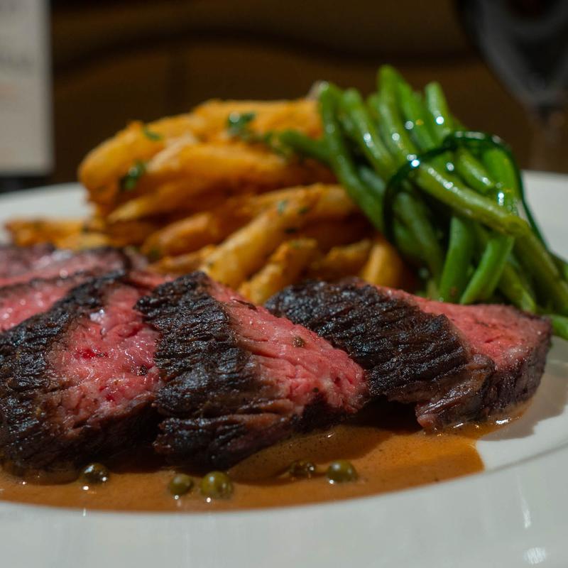 Grilled Prime Bavette Steak Frites Au Poivre photo