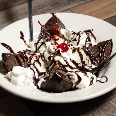 Tartufo - Chocolate and vanilla gelato ice cream.