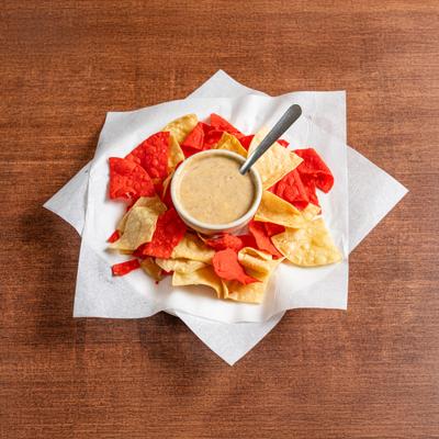 Chips and creamy cheese dip.