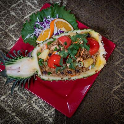 Pineapple fried rice.