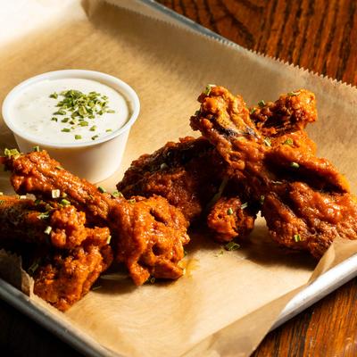 Served chicken wings