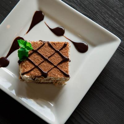 Tiramisu, top view.