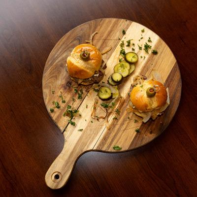 Lamb Sliders, with grilled onions, and feta.