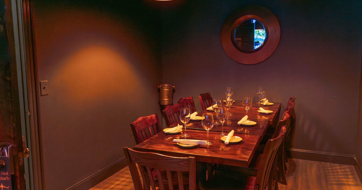 A large dining table.