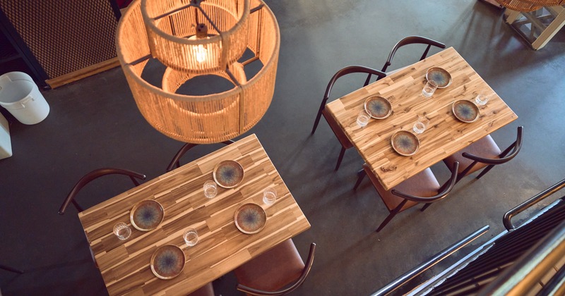 Diner tables, view above