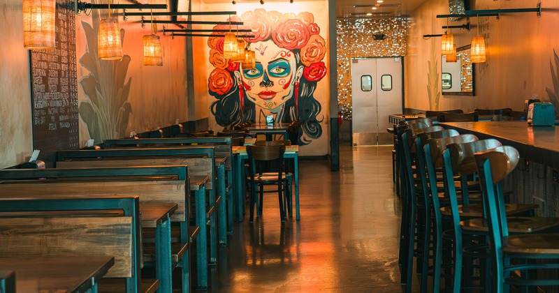 Interior, seating place near bar