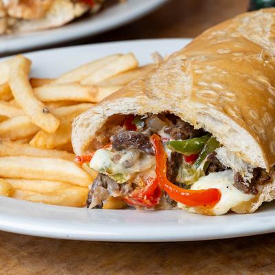 Steak sandwich and fries.