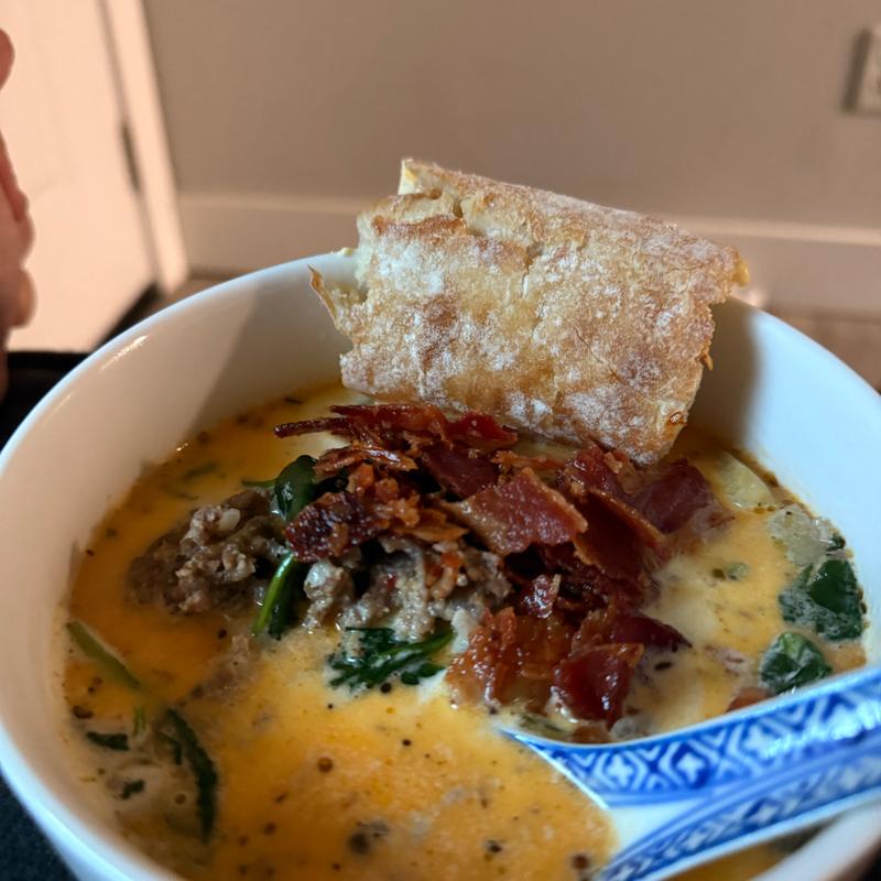 Tomato Soup w Grilled Cheese Croutons photo
