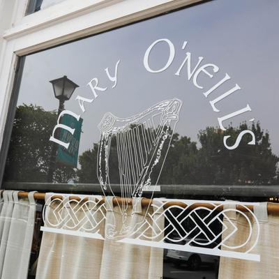 Mary O'Neill's window sign.