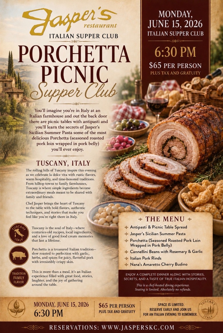 Porchetta Picnic Italian Supper Club event photo