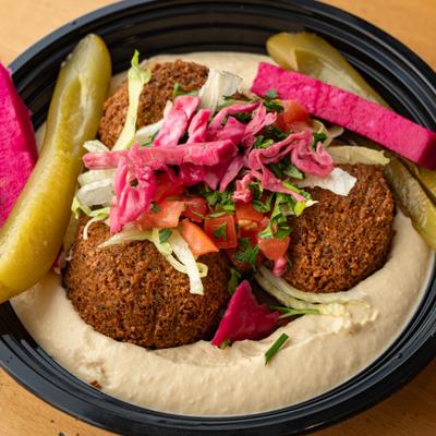 Falafel hummus bowl.