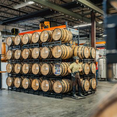 Production Floor, spirit barrels.