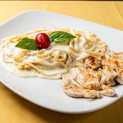 Chicken fettuccine Alfredo.