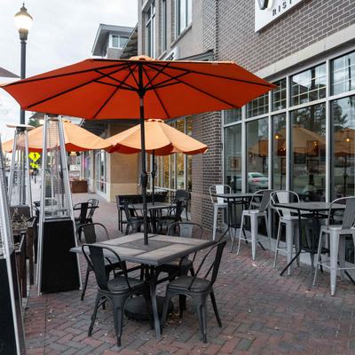 Exterior, outdoor seating area.