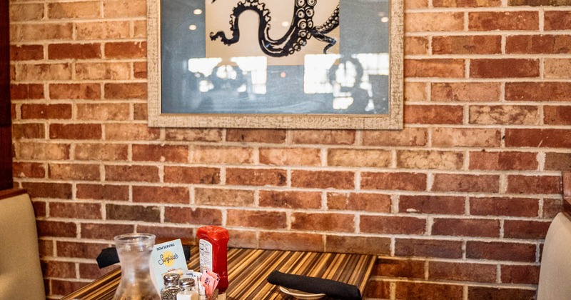 Interior, decorated dining area