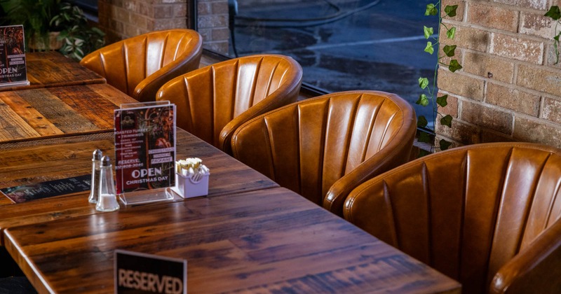 Interior, table and chairs