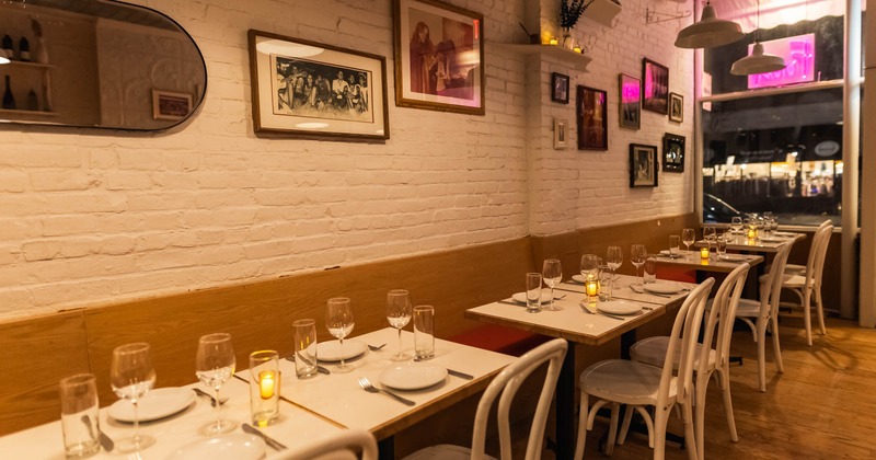 Interior, set tables ready for guests
