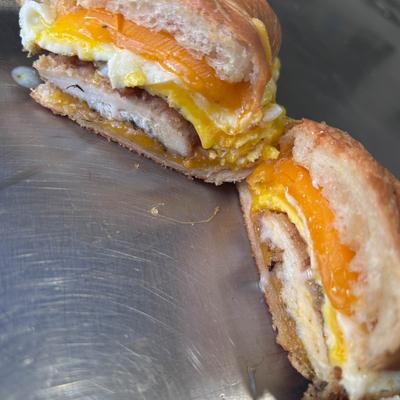 Chicken Egg Cheddar Croissant.