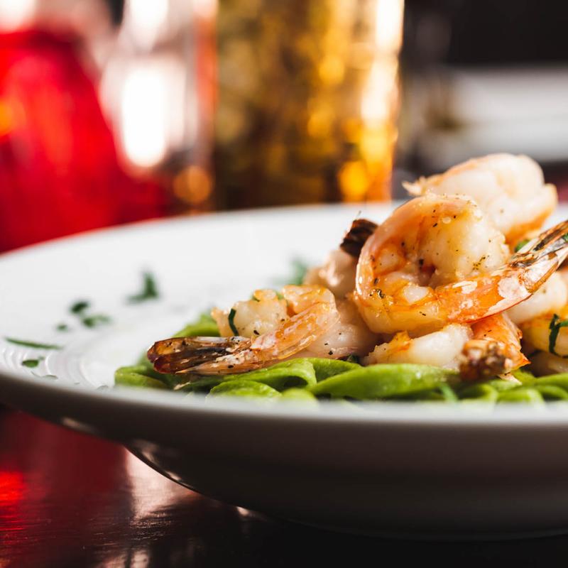 Spinach Fettuccine with Shrimp photo