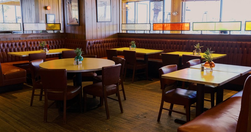 Interior, tables ready for guests