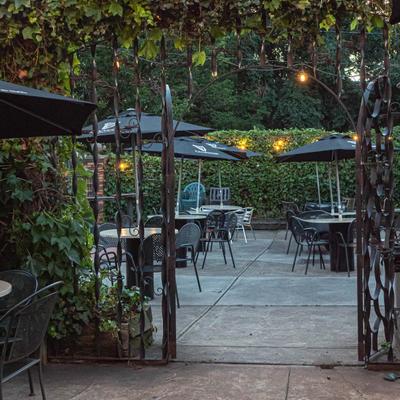 Exterior, garden seating area.